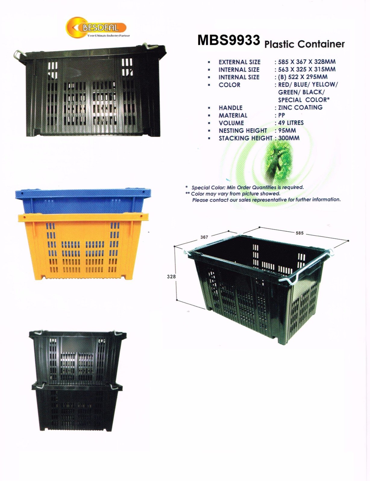 Plastic Container Mdl MBS9933 on Sales Now!!