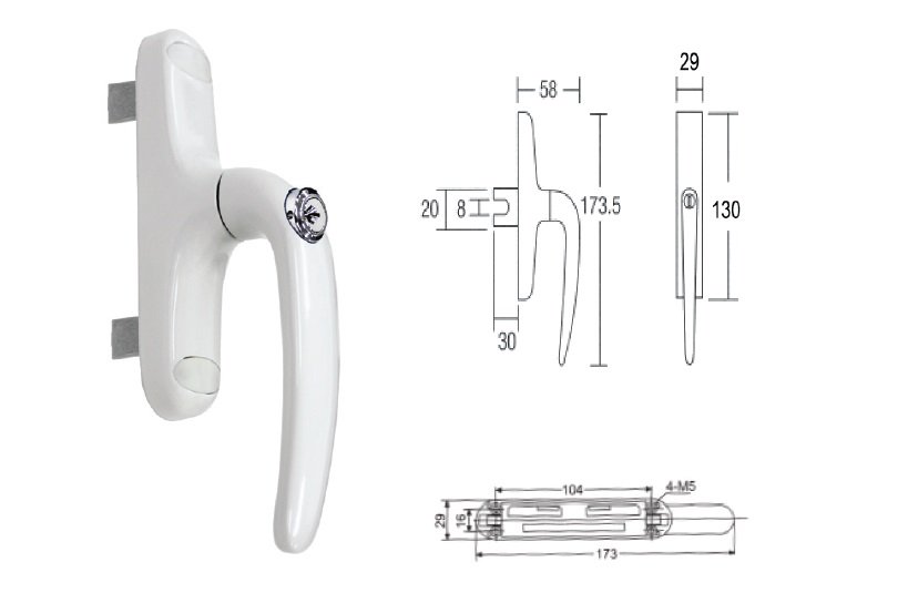 MH-002  Euro Handle with Key