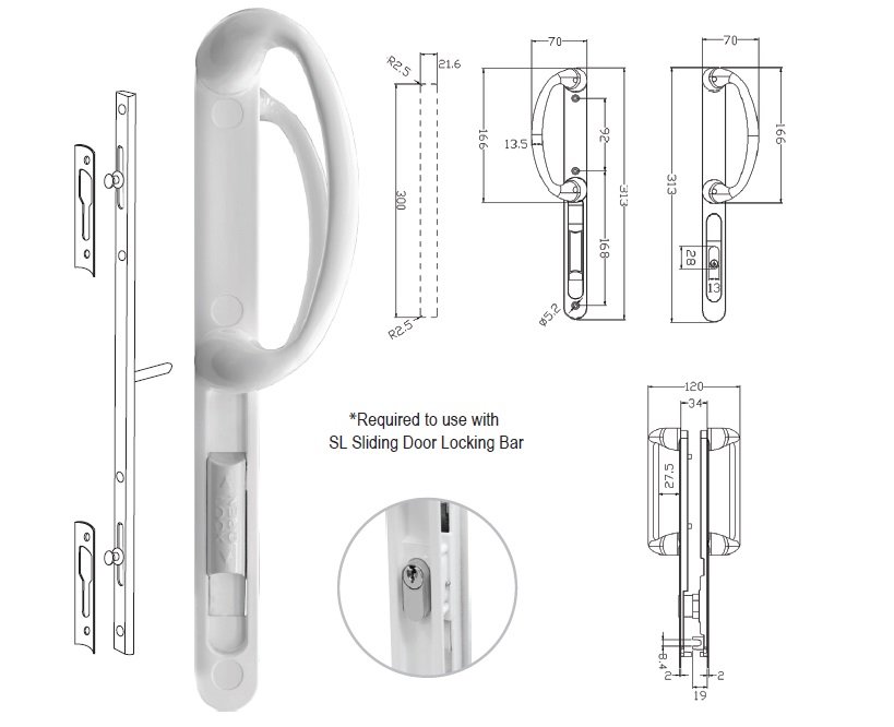 HE-9D  Sliding Door Lock