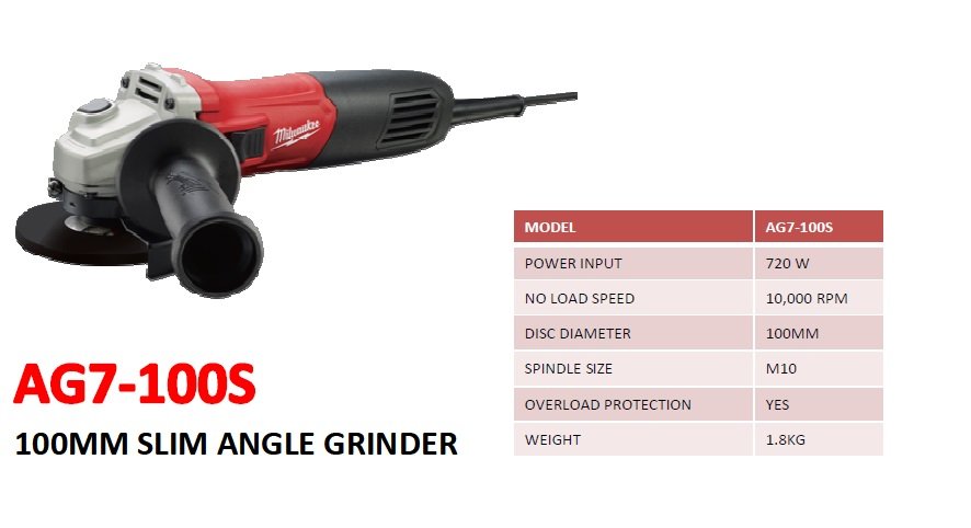 AG7-100S  100mm Slim Angle Grinder