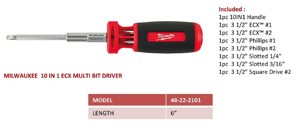 48-22-2101  10 in 1 ECX Multi Bit Driver