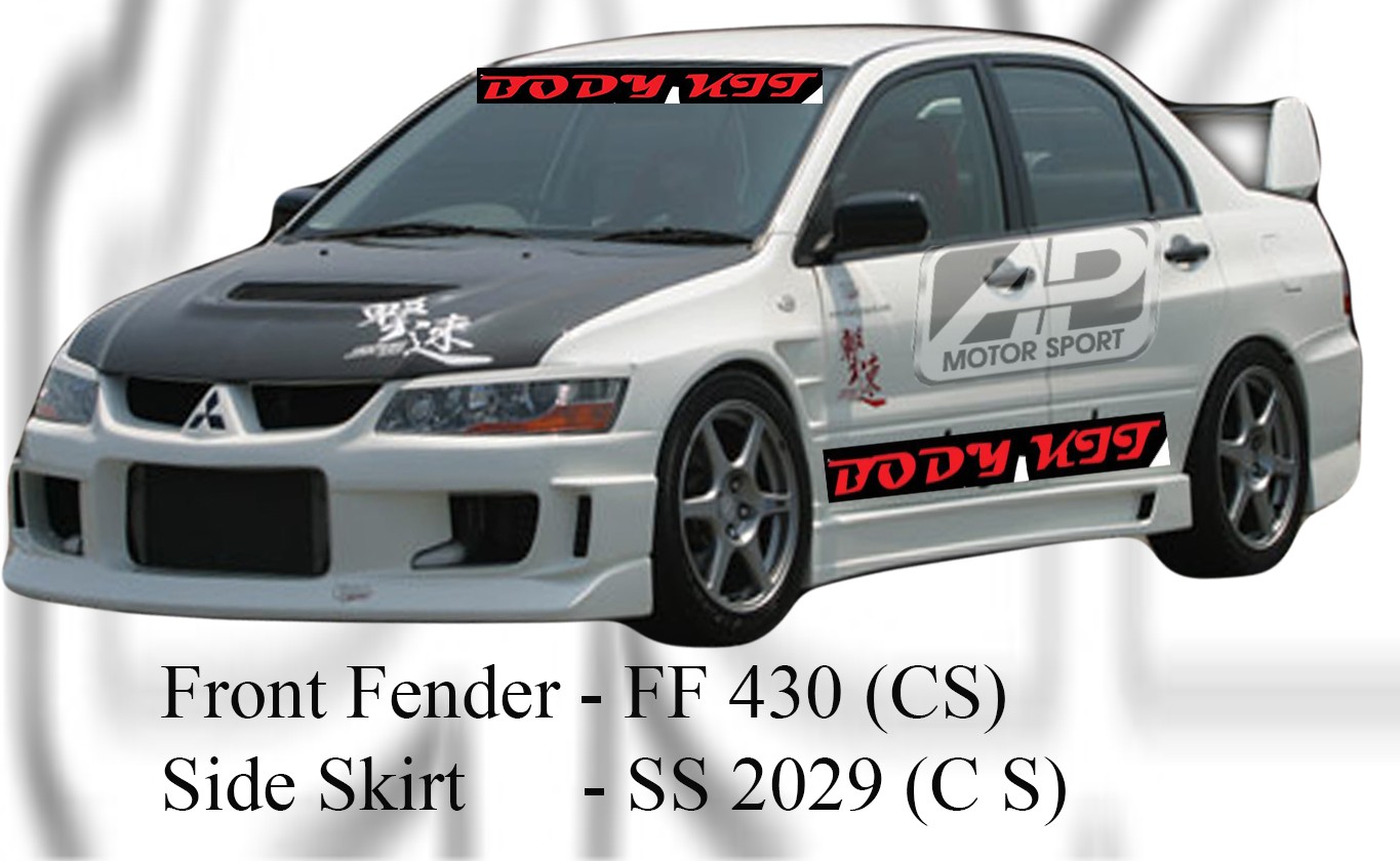 Mitsubishi Evo 9 Front Fender & Side Skirt (CS Style) 