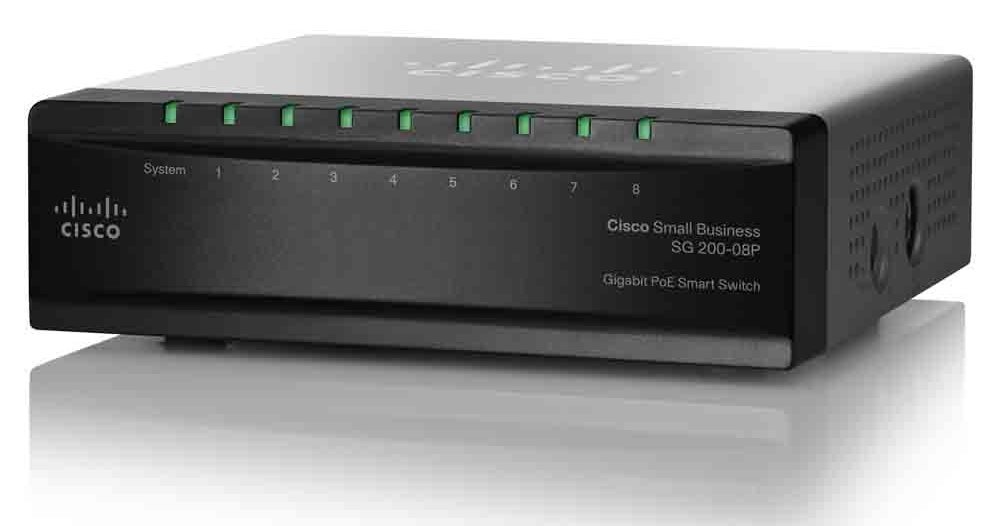 Cisco SG200-08P 8-Port Gigabit POE Smart Switch Cisco SG200-08P 8-Port Gigabit POE Smart Switch