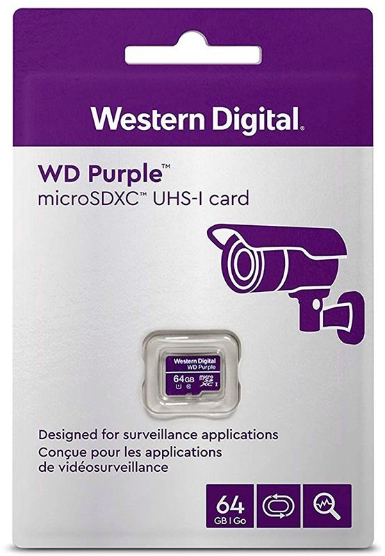 WD Purple 64GB Surveillance Micro SD WDD064G1P0A