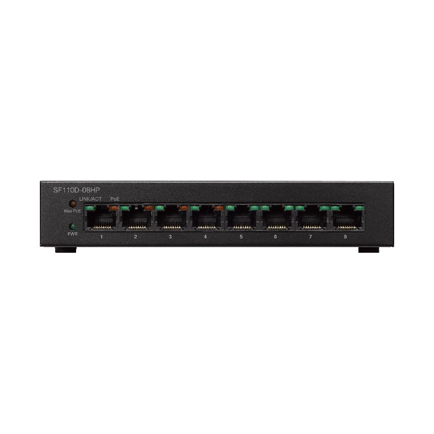 Cisco 8-Port 10/100 PoE Desktop Switch.SF110D-08HP/SF110D-08