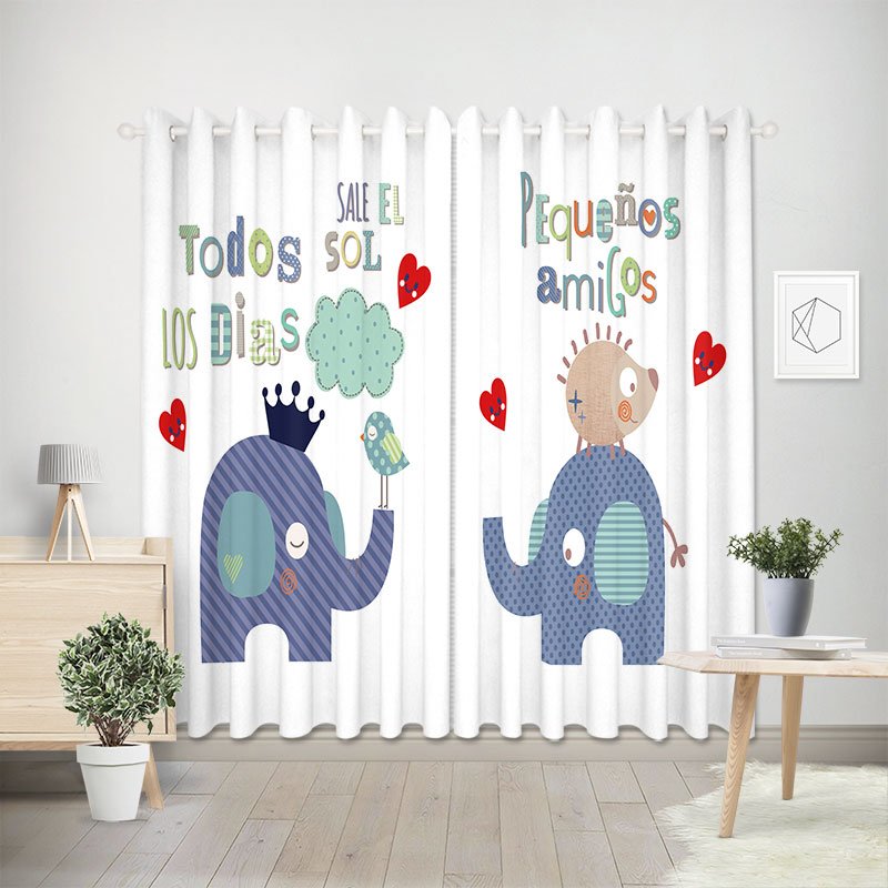 curtain cute elephant 1191