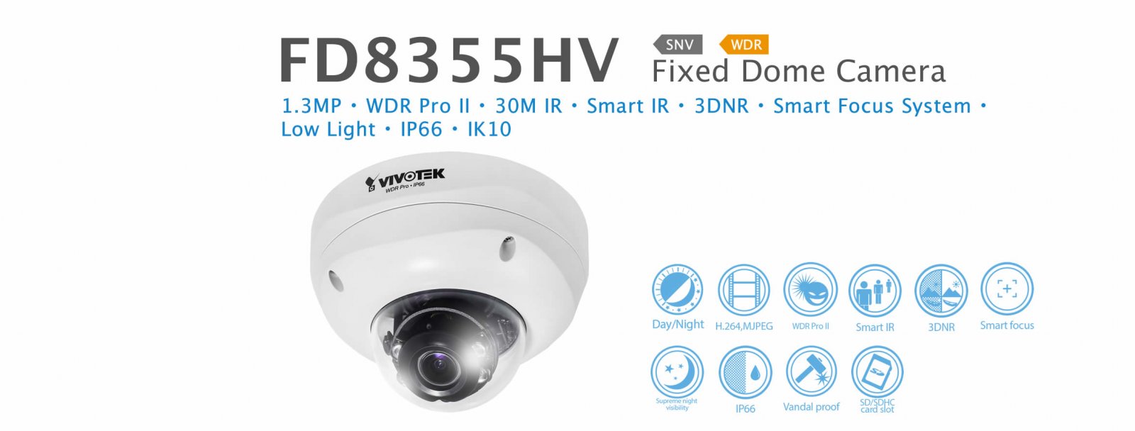 FD8355HV. Vivotek Fixed Dome Camera