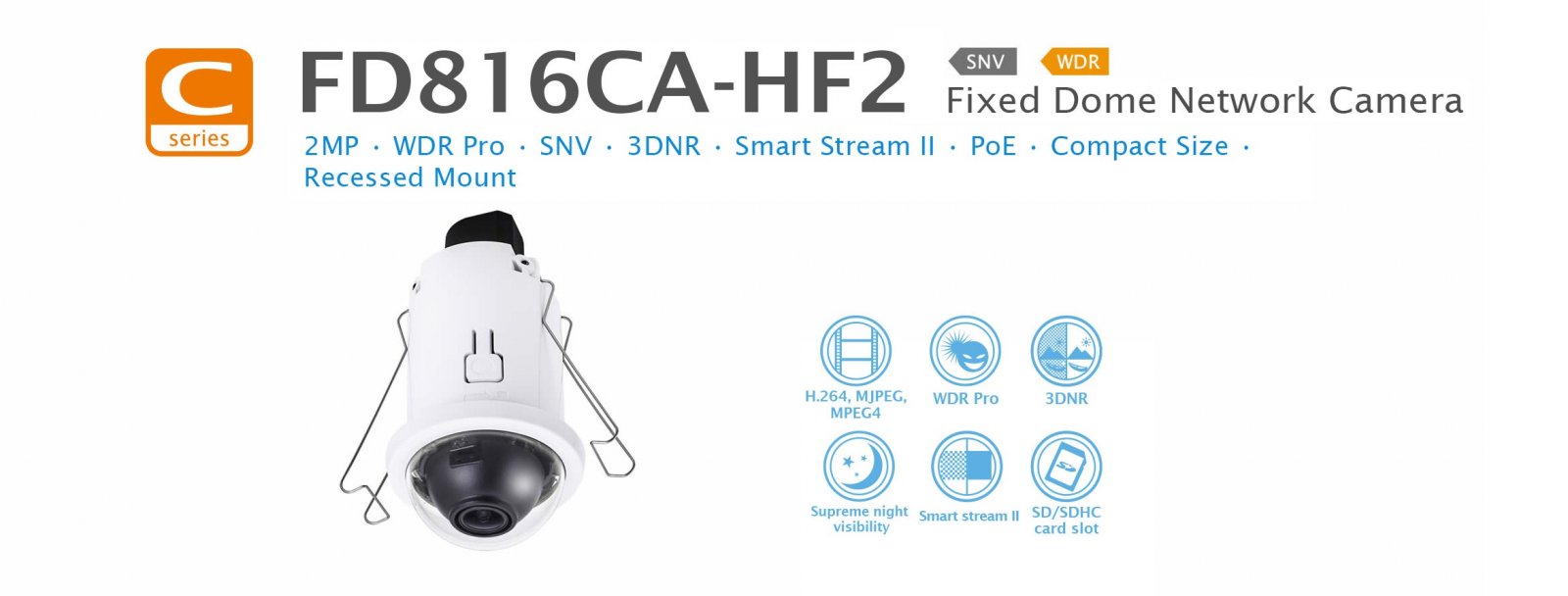 FD816BA-H. Vivotek Fixed Dome Network CameraFD816CA-HF2. Viv