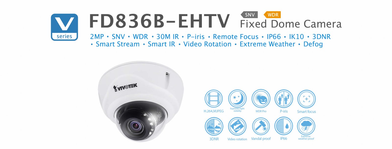 FD836B-EHTV. Vivotek Fixed Dome Camera