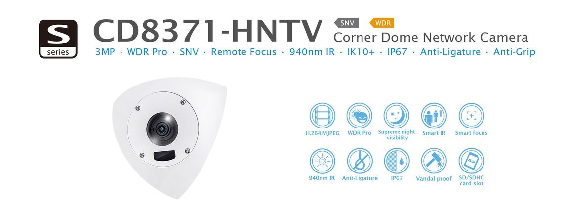 CD8371-HNVF2/HNTV. Vivotek Corner Dome Network Camera