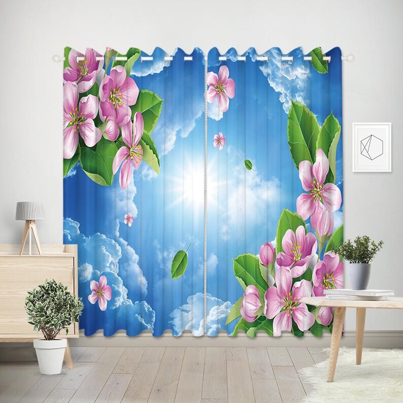 Flower design curtain