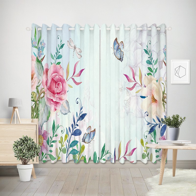 Flower design curtain