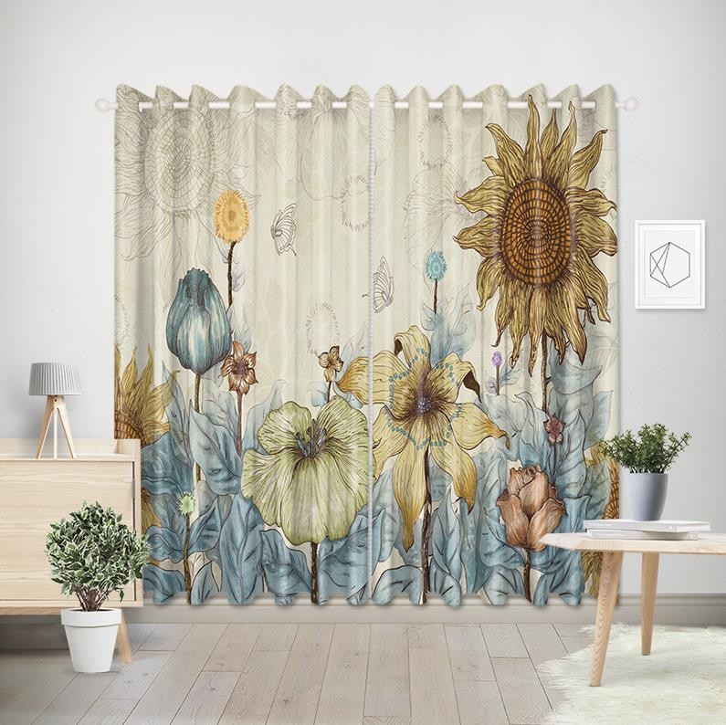 Flower design curtain