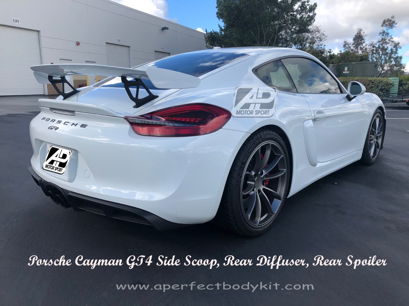 Porsche Cayman 981 2013-2016 GT4 Side Scoop, Rear Diffuser, 