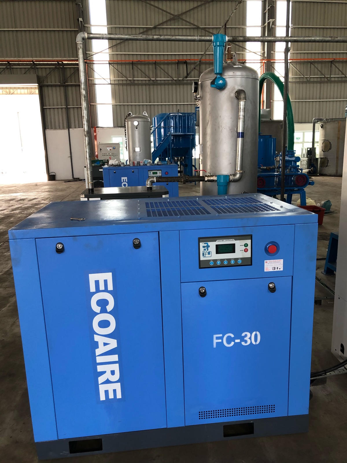 New Installation 30 HP ECOAIRE Air Compressor FC-30 