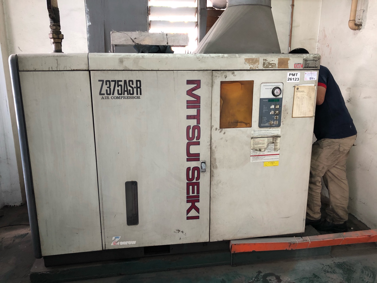 Service 50 HP Mitsui Seiki Air Compressor Z375AS-R 