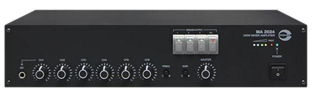 MA2024. Amperes 240W 100V Line Desktop Mixer Amplifier. #ASI