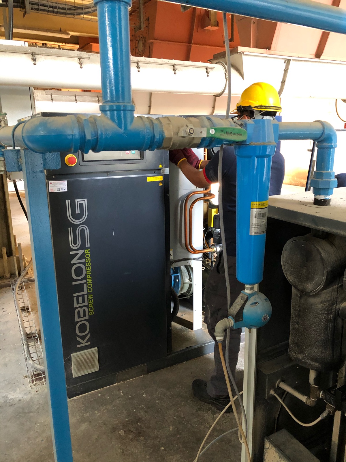 Service 50 HP Kobelco Air Compressor SG37AIV 