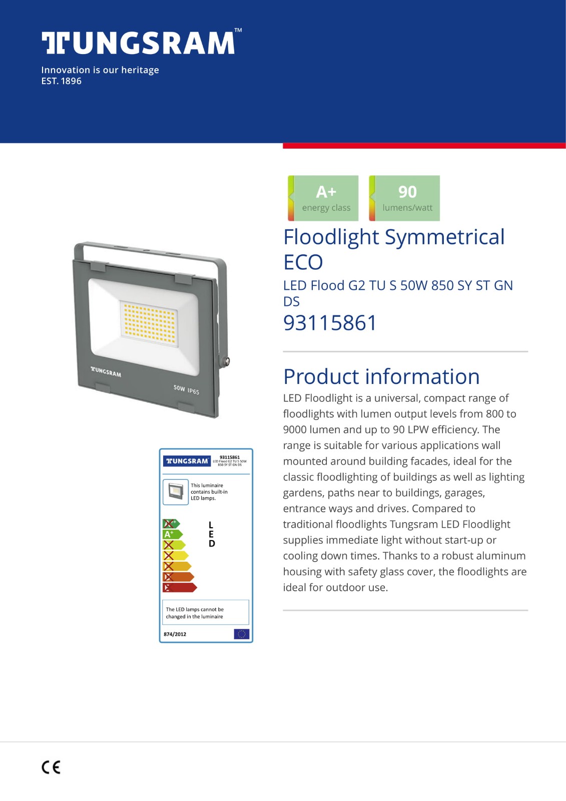 Tungsram Flood light 850 Series 30w-100w