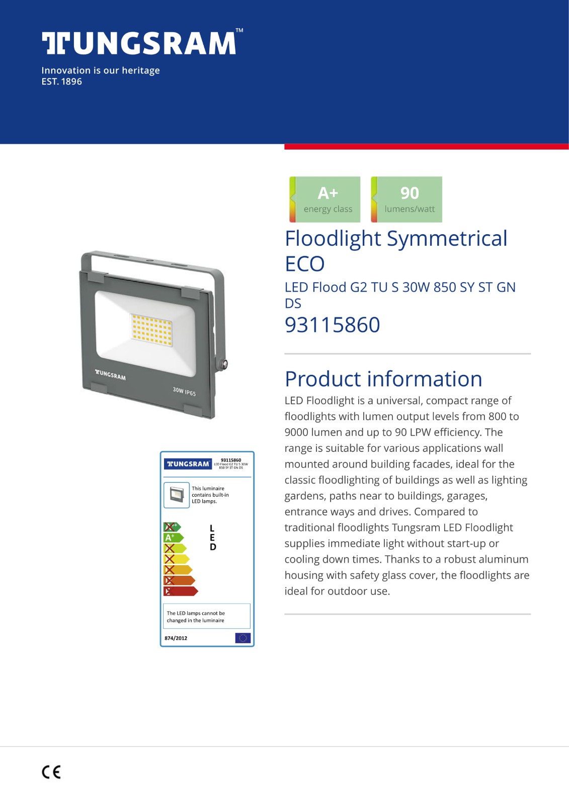 Tungsram Flood light 850 Series 30w-100w