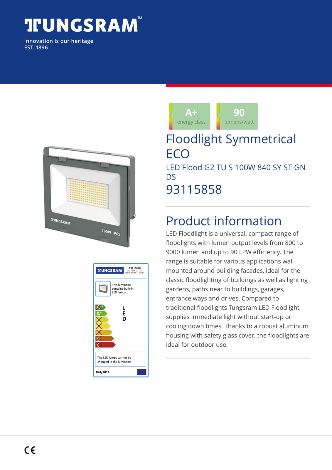 Tungsram Flood light 840 Series 10w-100w