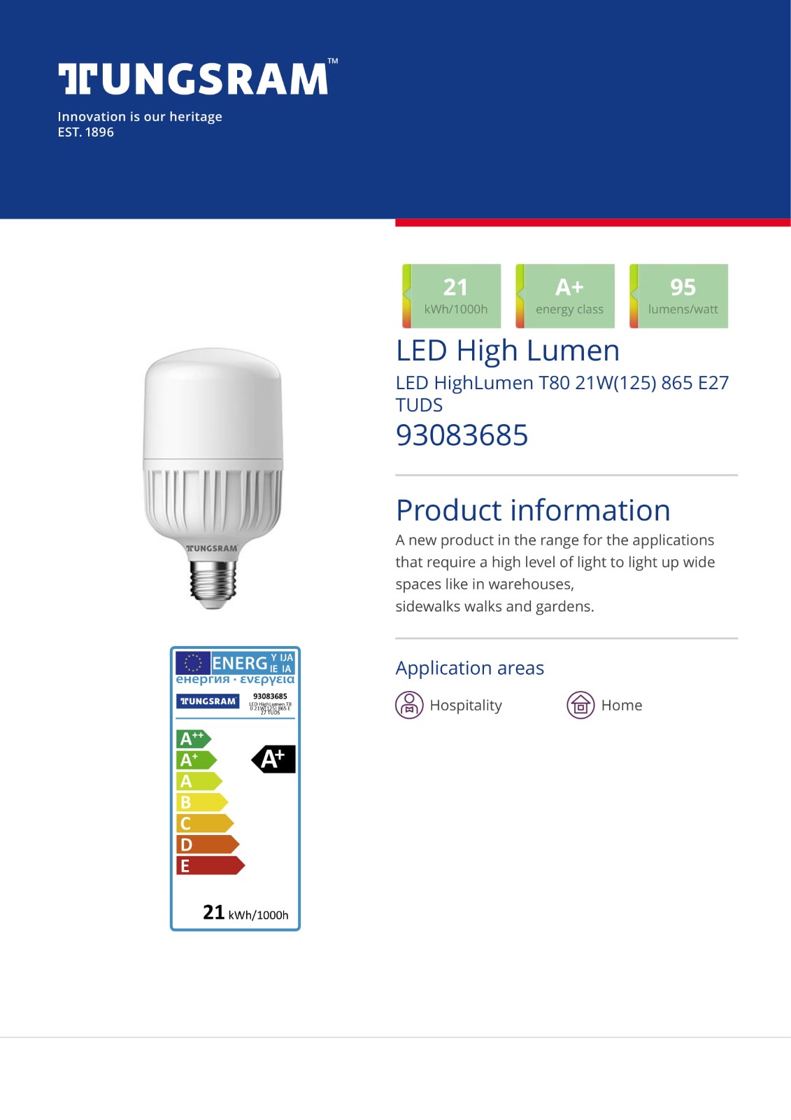 LED High Lumen T100 Bulbs 