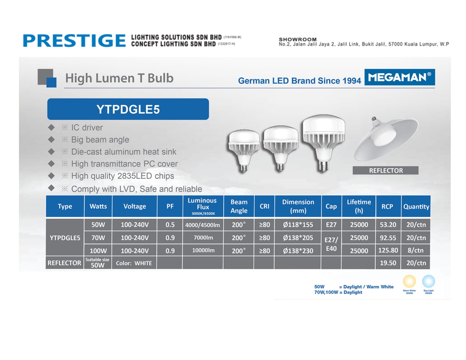 LED High Lumen TBulb