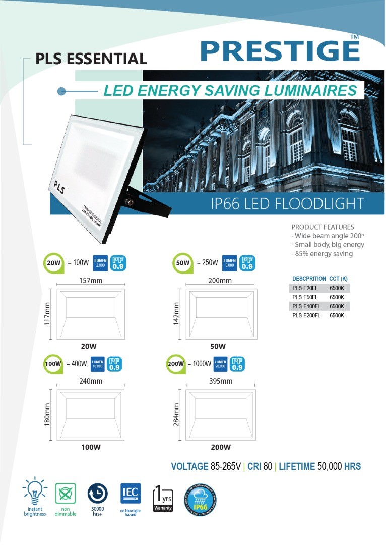 LED Outdoor Flood Lights Essential 10W-200W