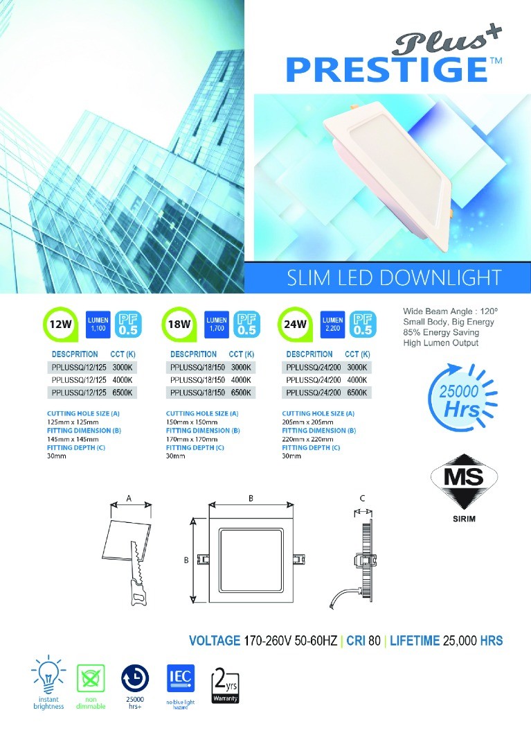 LED PLUS+ Downlight Panel Light 12W-24W 