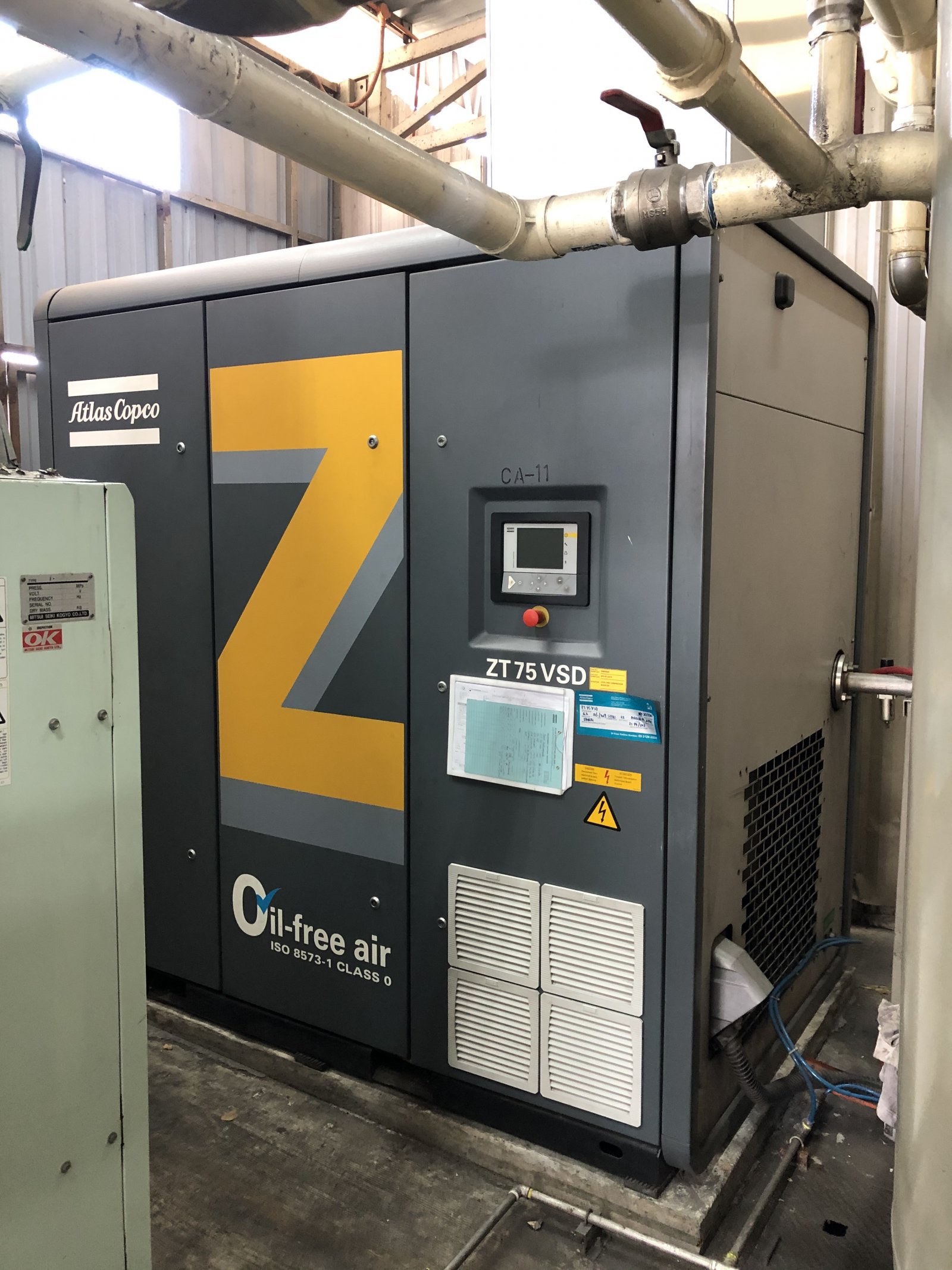 Atlas Copco Oil Free Air Compressor ZT75VSD