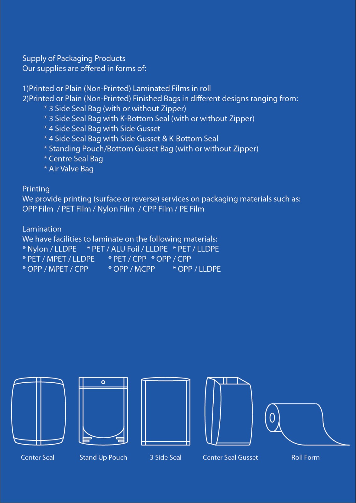 Flexible Packaging Catelogue Material & Bag Making