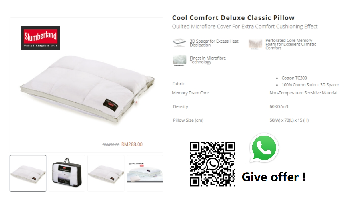 Cool Comfort Deluxe Classic Pillow