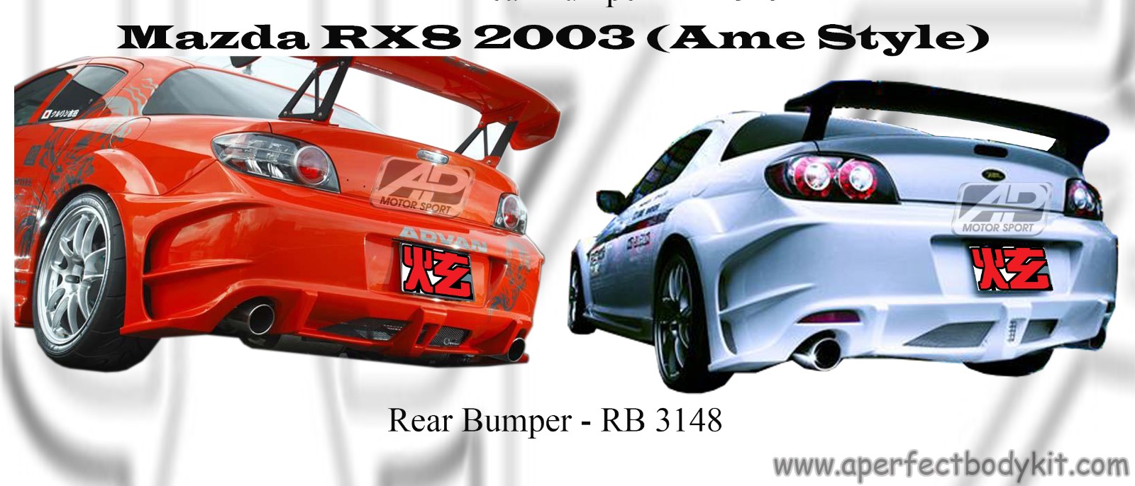 Mazda RX8 2003 Ame Style Rear Bumper 