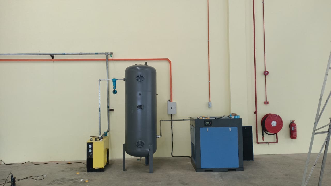 Air Compressor G.I Pipe Installation Works 