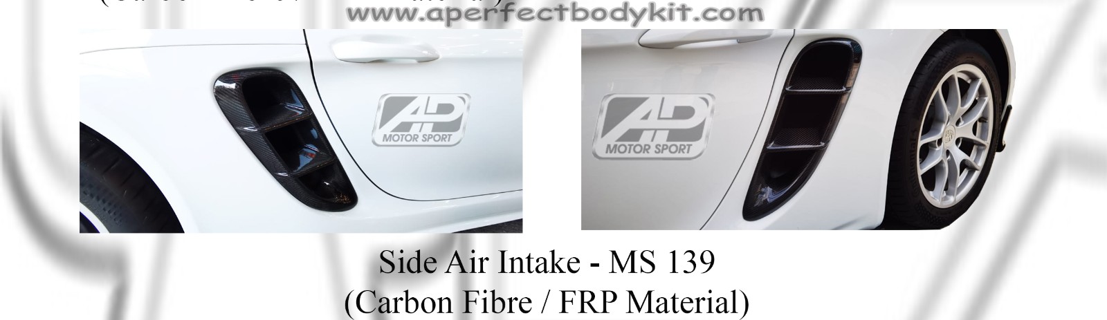 Porsche Cayman 2017 Side Air Intake (Carbon Fibre / FRP Mate