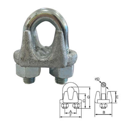U.S Type Drop Forged Wire Rope Clip, Galvanized