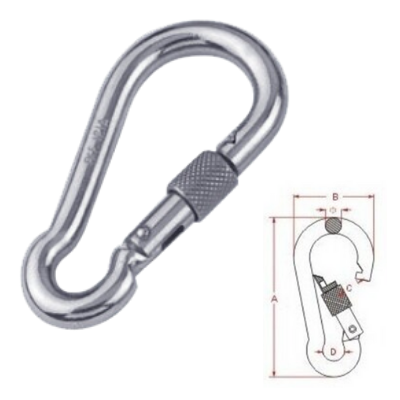 Stainless Steel Snap Hook With Screw