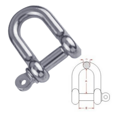 Stainless Steel Shackles D-Type Screw Pin
