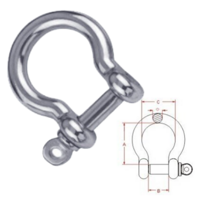 Stainless Steel Shackles Bow Type Screw Pin