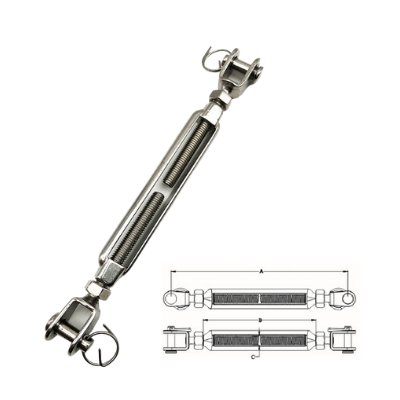 Stainless Steel Turnbuckles, SS316 Jaw + Jaw