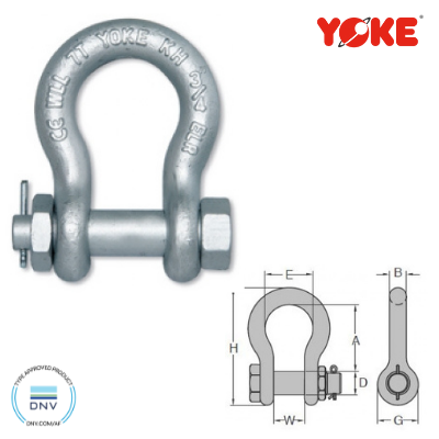 Bow Shackle With Bolt Pin YOKE 8-808 (G-2130 BX)