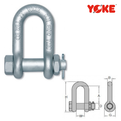D Shackle With Bolt Pin YOKE 8-805 (G-2150 DX)