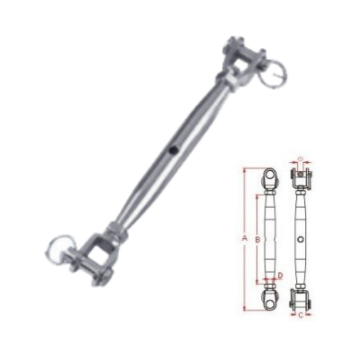 Stainless Steel Turnbuckles, SS304 Jaw + Jaw
