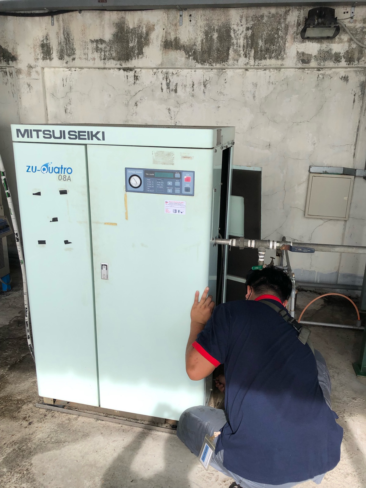 Service 10 HP Mitsui Seiki Oil Free Air Compressor 