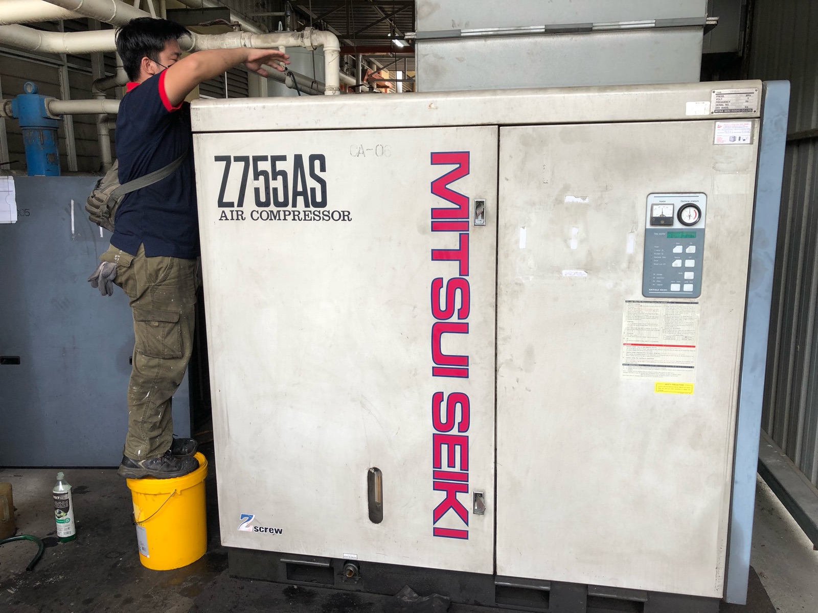 Service 100 HP Mitsui Seiki Air Compressor Z755AS 