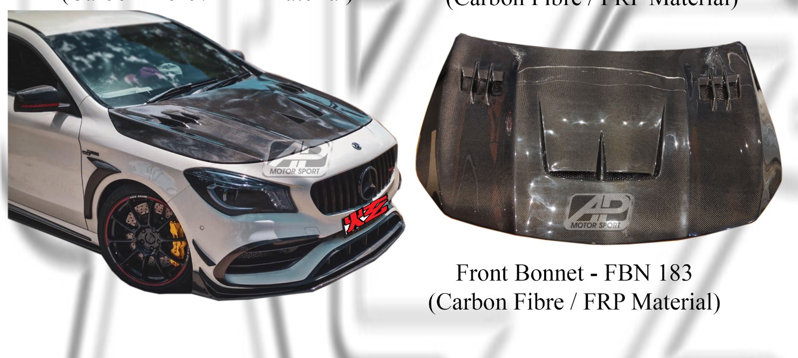 Mercedes CLA W117 Front Bonnet (Carbon Fibre / FRP Material)