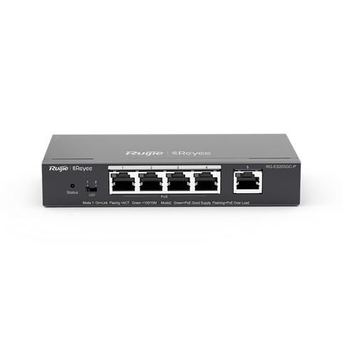 RG-ES205GC-P.RUIJIE 5-Port Gigabit Smart Cloud Mananged PoE 