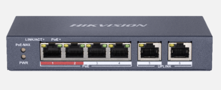 DS-3E0106P-E/M.HIKVISION 4 Port Fast Ethernet Unmanaged POE 