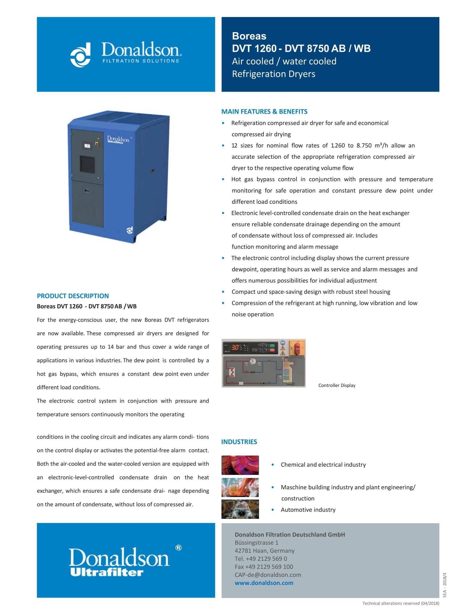 Donaldson Ultrafilter Boreas Air Dryer 
