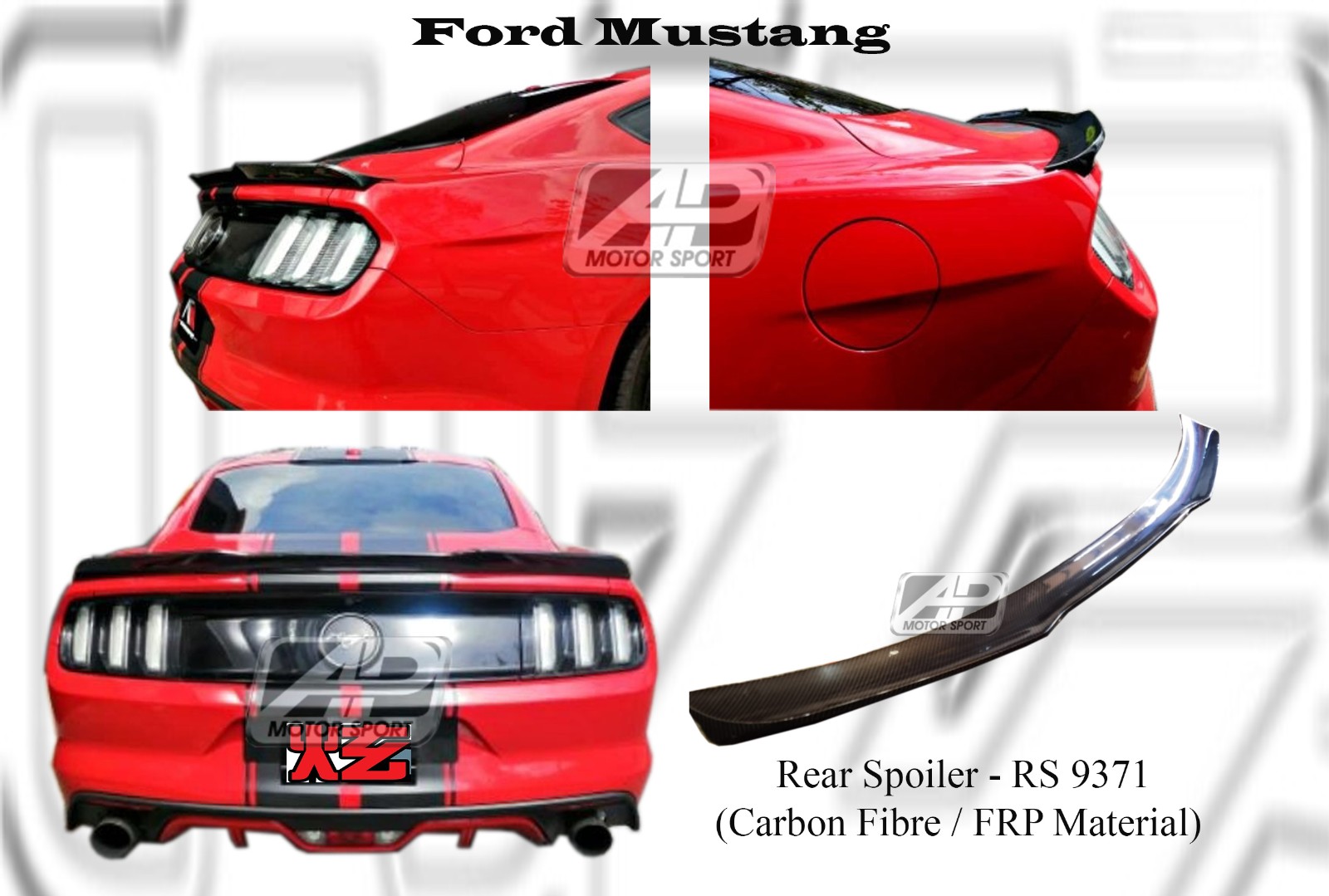 Ford Mustang Rear Spoiler (Carbon Fibre / FRP Material) 